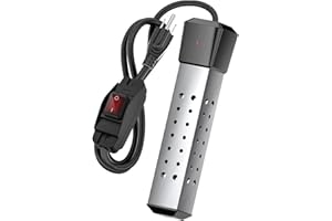 AIATOU Square Immersion Water with Power Switch 2000W Portable Fast Heater,304 Stainless Steel Guard Submersible Heater for Bucket/Tub/Mini Pool/Basin