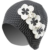 Sporti Unisex-Adult Bubble Swim Cap, Late/Rubber Bathing Cap Protects Hair | Textured Exterior, Heavy-duty Rubber, 3-Panel Shape, Anti-Slip Interior Grip, Keep Head Warm, Hair Coverage, Water Aerobics