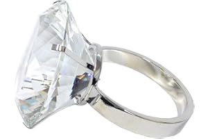 Zoogamo 3'' (80mm) Glass Crystal Diamond Ring Paperweight – Home Office Decor & Valentine's Day Gift Wedding Favors Centerpieces Decoration with Box