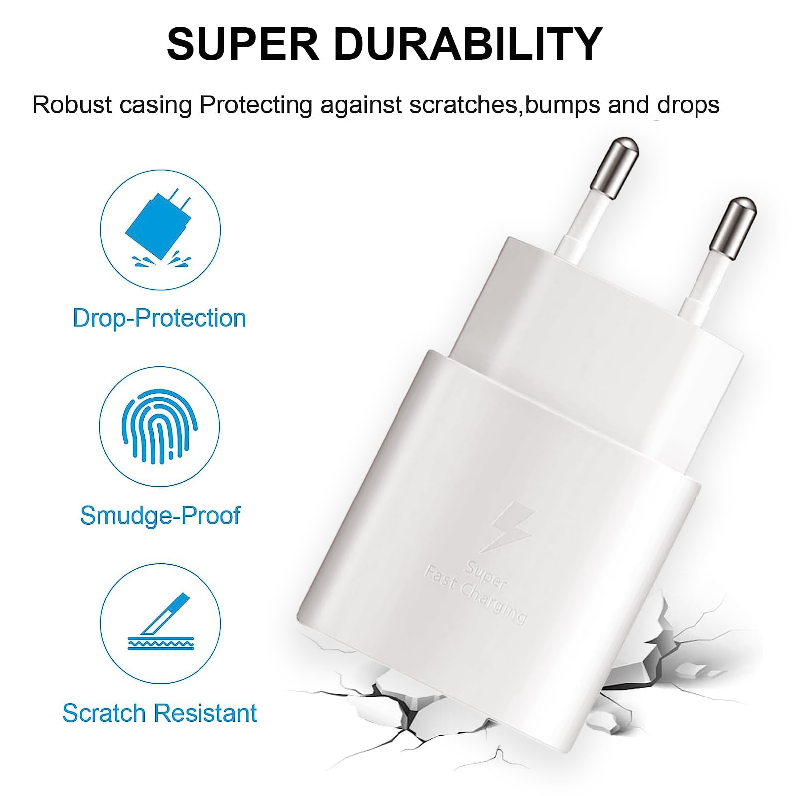25W Schnellladegerät Ladekabel für Samsung Galaxy S26 S25 S24 S23 S22 S21 S20 FE Ultra Plus A57 A56 A55 A54 A36 A35 A16 Z Fold 7, Ladegerät USB C Schnellladekabel und Typ C Handy Netzteil Adapter 6