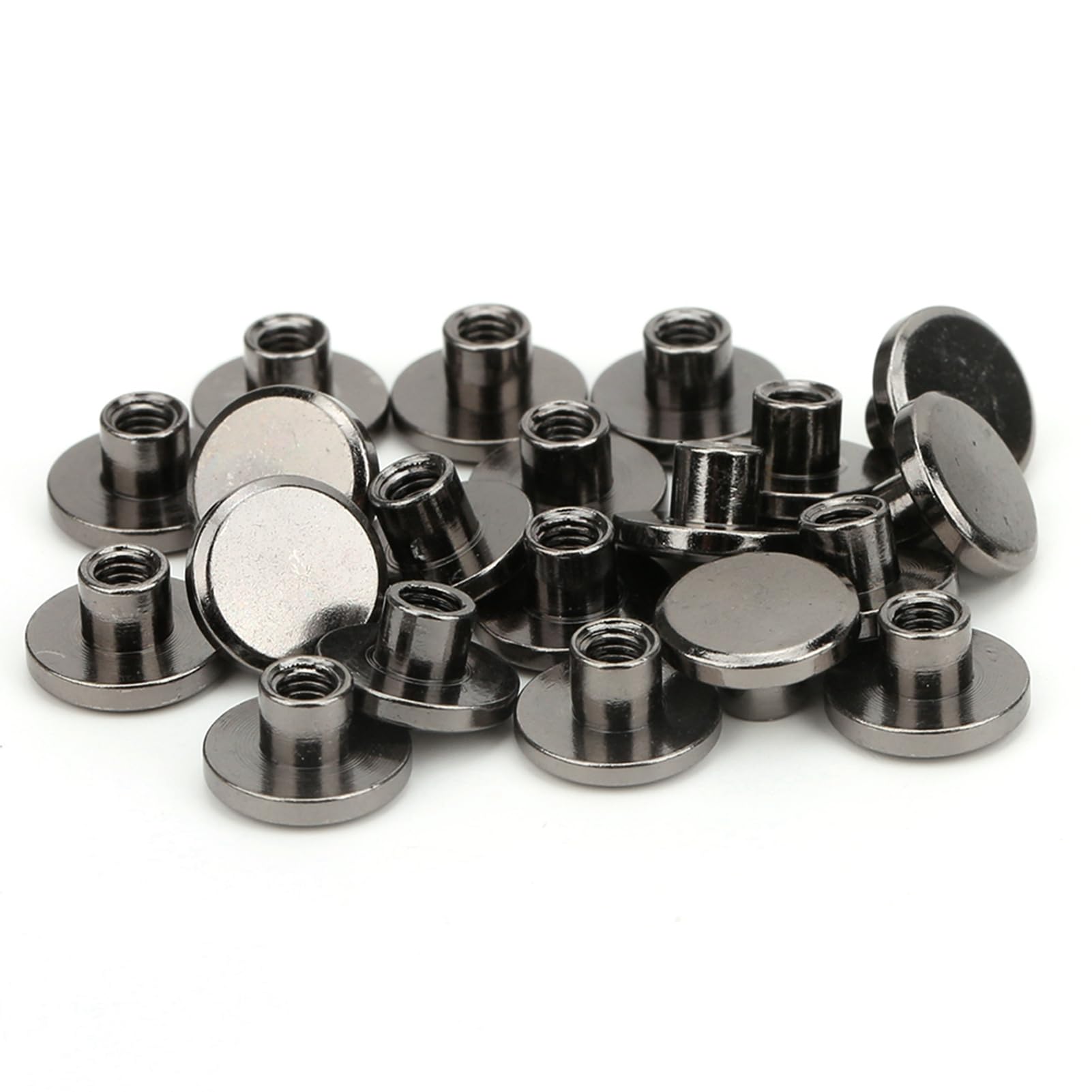 50 Sets 6.5mm Brass Leather Rivets 3/8 chicago screws Black Rivets Head Studs Screws Nail Rivets Diy Leather Craft Fastener Screwback screw fabric rivet For Rivets