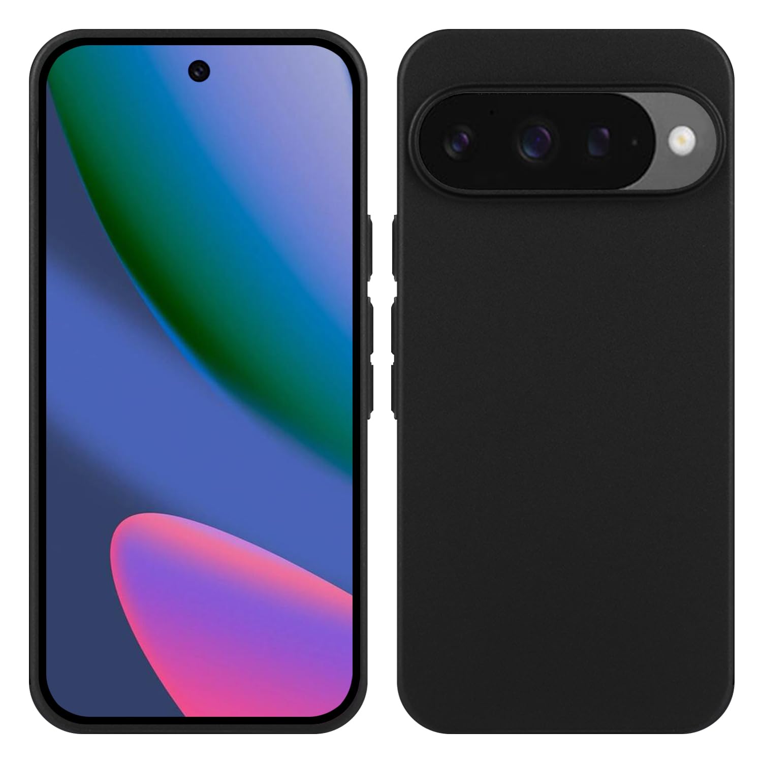 Photo 1 of TENOC Phone Case for Google Pixel 10 & Google Pixel 10 Pro, Black Case Anti-Fingerprint Protective Bumper Matte Cover for 6.3 Inch