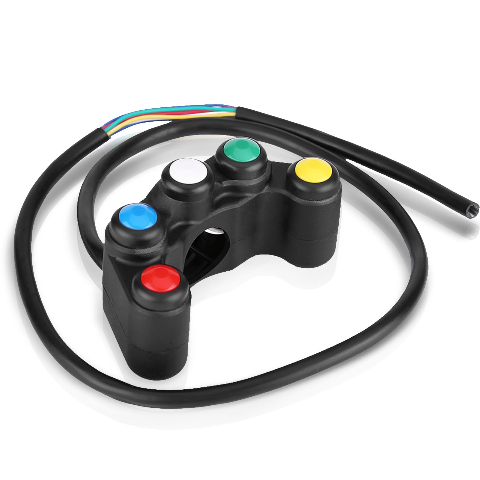 Universal 22mm 5 In 1 Motorcycle Handlebar Headlight Hazard Brake Fog Light Horn On/Off Switch Locks and Accessories Locks and Accessories 22mm aluminum handlebar button