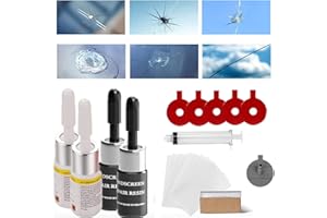 CIMIKY Windshield Repair Kit, 4 PCS Windshield Crack Repair Kit, Glass Repair Kit, Windshield Chip Repair Kit Glass Repair Fluid Quick Fix for Chips, Cracks, Star-Shaped Crack