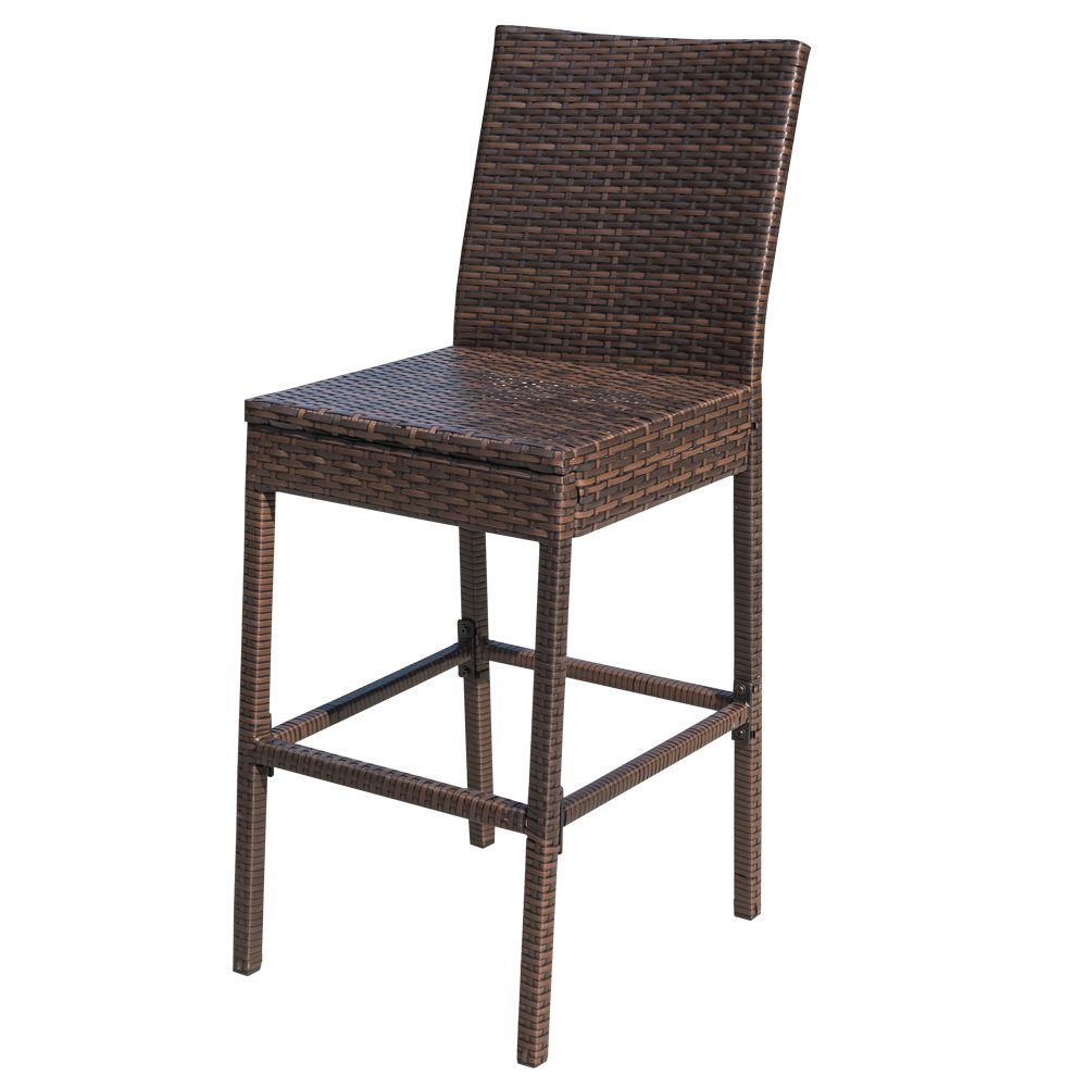 Stools Bar Chairs Patio Lawn Garden Red Sundale Outdoor 2 Pcs All Weather Patio Furniture Brown Wicker Barstool With Cushions