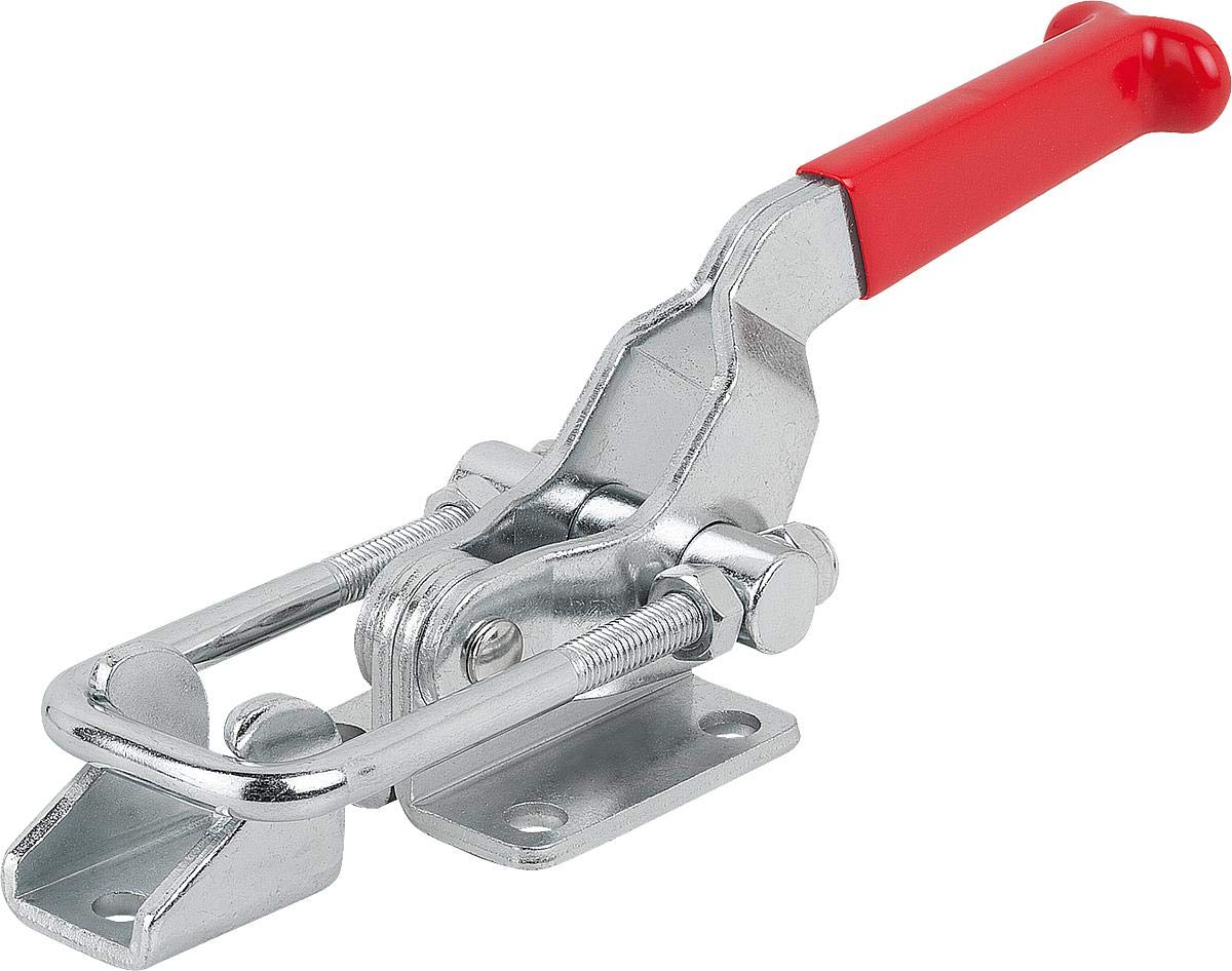 K1261.07000.20 Horizontal Buckle Tensioner with Counter Holder Material: Steel Handle Colour: Red Max. Clamping Distance: L2 = 75 mm VPE = 1 Piece