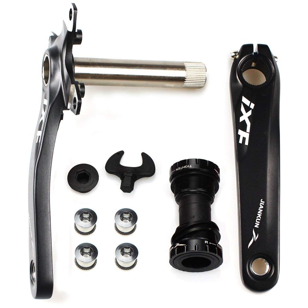 Bike Crank Arm Set CYSKY Mountain Bike Crank Arm Set 170mm 104 BCD with Bottom Bracket Kit and Chainring Bolts for MTB BMX Road Bicyle(Black)