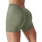 YWBIN Womens Gym Scrunch Butt Lifting Workout Shorts High Waisted V Back Yoga Booty Biker Shorts