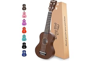 Strong Wind Soprano Ukulele 21 Inch Basswood Ukeleles for Beginners 4 Strings Hawaiian Guitar Ukulele for Adults Teenagers, B