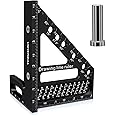 ViewReal Precision Multi-Angle Carpenter's Square - Versatile Aluminum Woodworking Tool with Laser-Etched Markings for Engineering & Construction
