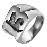 INRENG Men's Stainless Steel Number 13 Biker Ring