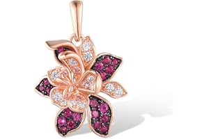 Santuzza Sterling Silver Gemstone Flower Pendant for Women