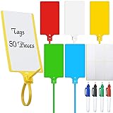 Pajean Waterproof Plastic Tags with Marker Pens and