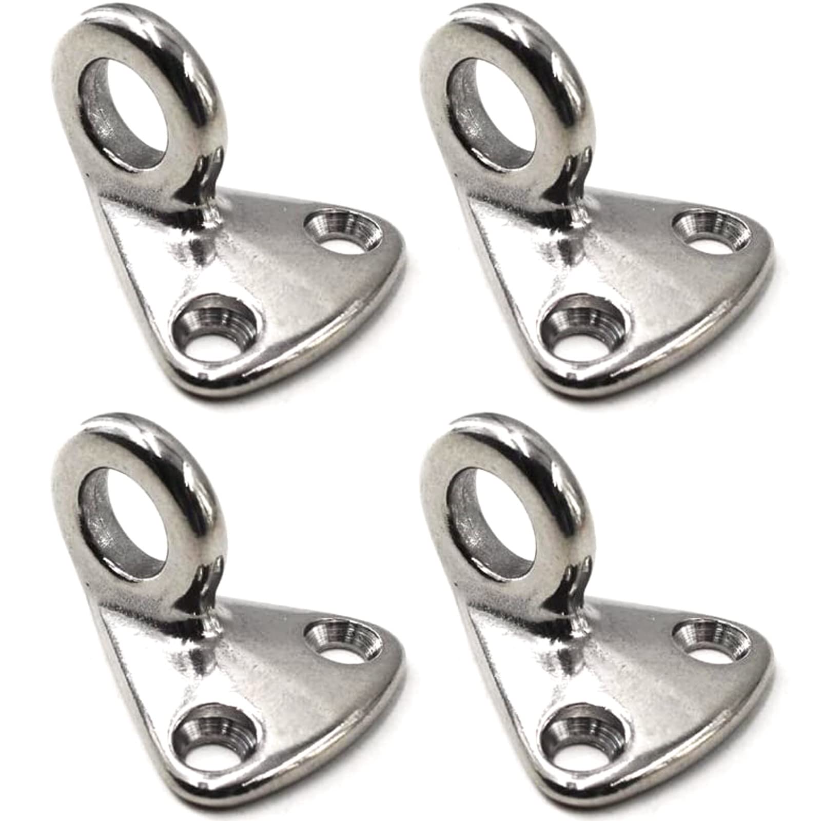 Young Wolf 4Pcs 316 Stainless Steel Fending Pad Eye Fender Hook with Screws Boat Vessel Deck Hardware Marine Grade