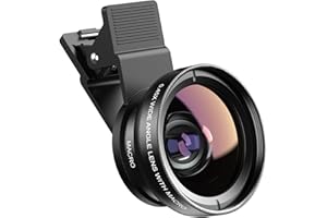 Apexel Phone Camera Lens, 2 in 1 Cell Phone Clip-on Lens Kit 0.45X Wide Angle Lens 140°+ 12.5X Macro Lens Clip-on iPhone Lens for iPhone Samsung and Most of Android Smartphone