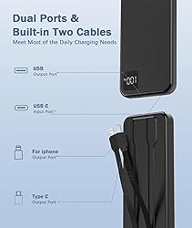 2024 New Slim Portable Charger with Built in