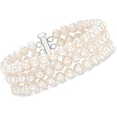 Ross-Simons 5-6mm Cultured Pearl 3-Strand Bracelet With Sterling Silver