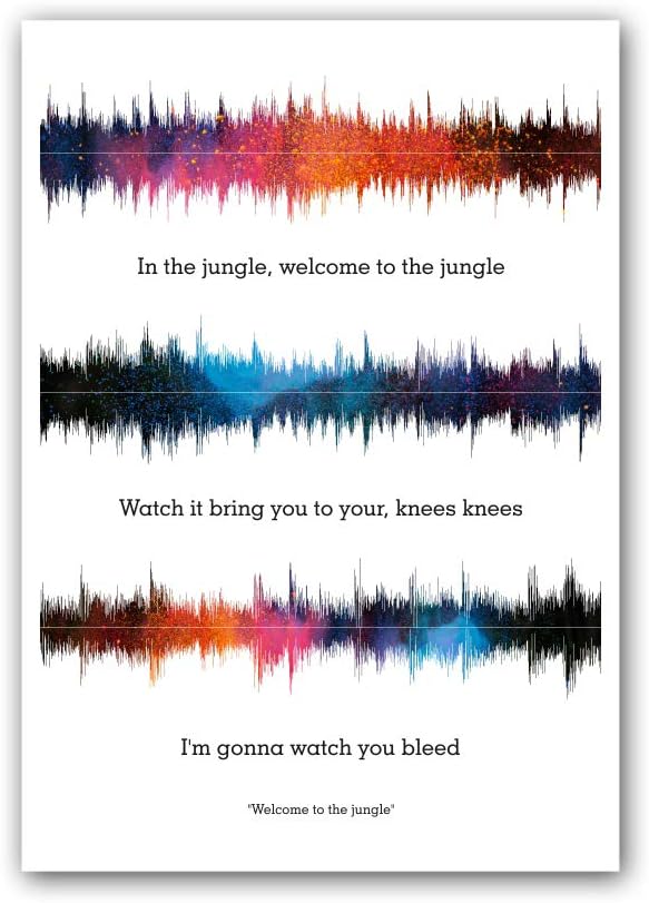Lab No 4 Welcome To The Jungle Song Soundwave Lyrics Music Print Amazon Ca Home Kitchen the jungle song soundwave lyrics music