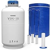 NANBEI 10L Liquid Nitrogen Tank | Static Cryogenic Container Aluminum Alloy, for Beauty Industry, Semen Preservation, Scientific