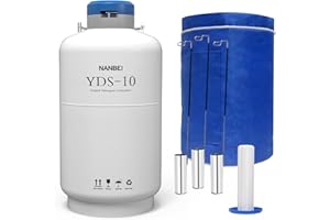 NANBEI 10L Liquid Nitrogen Tank Cryogenic Container Aluminum Alloy Liquid Nitrogen Dewar Static Cryogenic，Liquid nitrogen dew