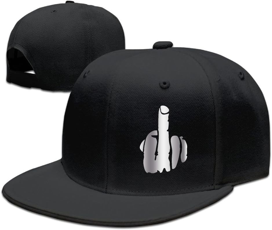 Middle Finger Platinum Style Baseball Snapback Hat Black