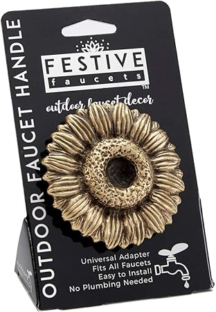 Festive Faucets Sunflower Garden Faucet Handle Universal