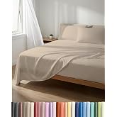 Lightweight 4 Piece Bed Sheet Set - Full Size Cooling Sheets - Wheat | Soft, Breathable Bedding Set w/ 8-16 Inch Deep Pockets, Cooling Sheets for Hot Sleepers, 1 Flat &amp; 1 Fitted &amp; 2 Pillowcases
