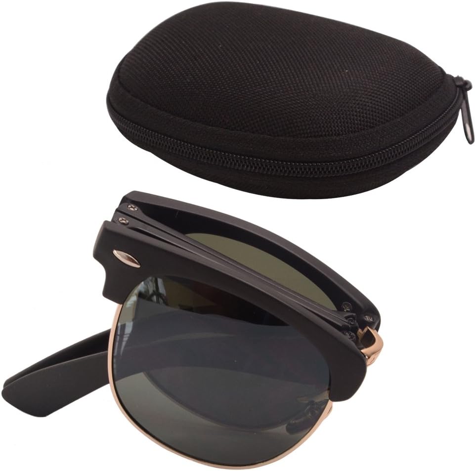 Aligle Classic Compact Folding Sunglasses Driver Open Fold Free Black Case