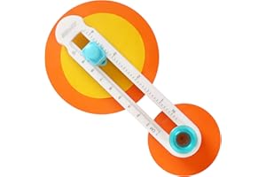 KW-triO Circe Cutter for Paper Crafting Circular Cutter Tool Rotary Compass Circle Cutter Adjustable Cutting Diameter Ranges from 3/4 in to 8 in (Cyan & White, Mini)