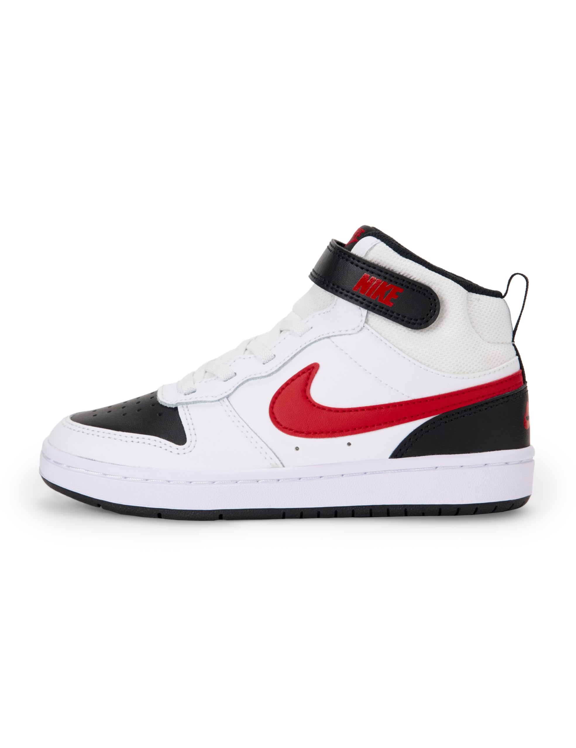 Nike Little Kid's Court Borough Mid 2 Shoes, White/University Red-Black, 1.5Y Image
