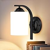 Phaosio Wall Sconces Lights Lamp for Bedroom Bathroom, Modern Vanity Light Fixtures, Matte Black Farmhouse Wall Mount Lightin