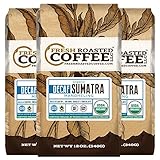 Sumatra Decaf Organic Fair Trade Coffee, Ground, Mountain Water Processed Decaf Coffee, Fresh Roasted Coffee LLC. (Pack of 3)