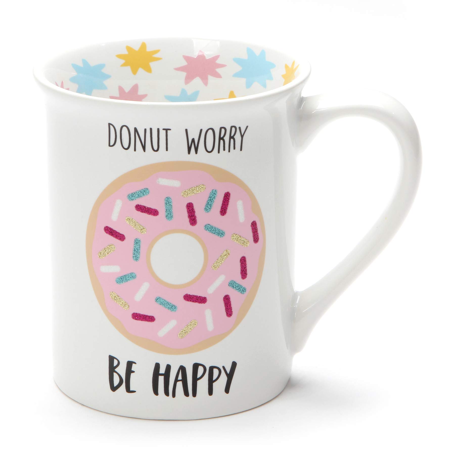 Our Name is Mud 6001222 Donut Worry Mug, Stoneware Multicolor