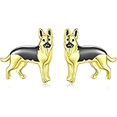 oGoodsunj Sterling Silver Dogs Stud Earrings Beagle Chihuahua German Shepherd French Bulldog Mom Puppy Jewelry Gifts for Women Dog Lovers