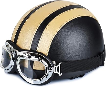 Amazon Co Jp Mamago ハーフヘルメット バイク ゴーグル付け 半帽 男女兼用 ハーレー オフロードバイク おしゃれ かっこいい 春夏 軽便 イエロー スポーツ アウトドア