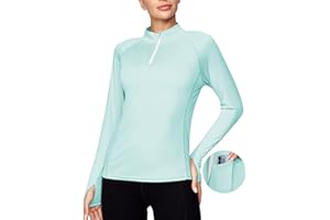 Ewedoos Rash Guard for Women UPF50+ UV Sun Protection Clothing SPF Shirts Long Sleeve Swim Shirts for Woman with Pockets
