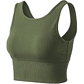Workout Crop Tank Tops for Women Solid Comfort Sleeveless Shirts for Casual Sports Fitness Yoga Reversible Ribbed Tops