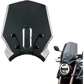 Double Bubble Windshield Deflector Fit for CB650R 2024 2025 2026, Black | Retains Neo Sports Caf&eacute; Styling, Enhanced Wind Protection, Reduces Chest Wind Pressure, Durable PC, Includes Bracket, Bolt-On