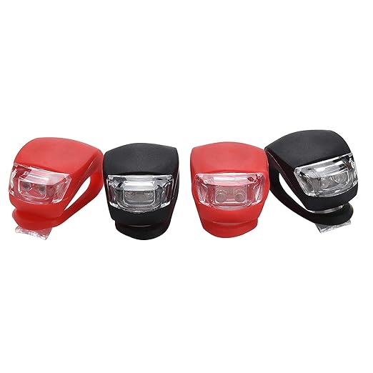 Yizhet LED Kinderwagen Set Silikon Leuchte Kinderwagen, 4 Stück Kinderwagen(2x LED Weißlicht & 2x LED rotlicht) Blinklicht Ta