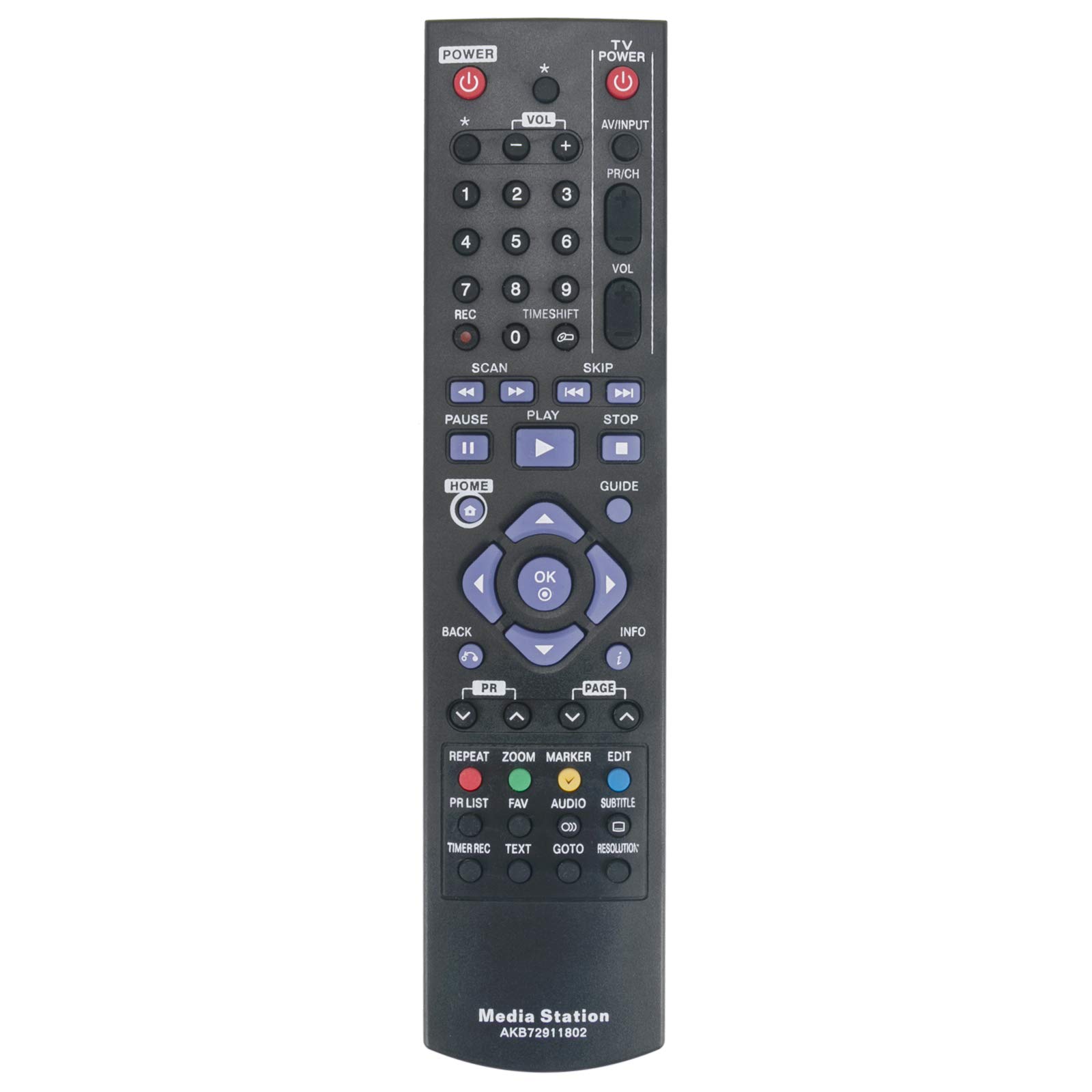 AKB72911802 VINABTY Replace Infrared Remote Control Fit for LG Media Station MS409D MS408D Network Twin HD Recorder