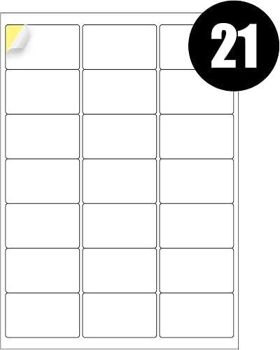 iSOUL 21 Labels per Sheet A4 525 Self-Adhesive Inkjet Laser Compatible