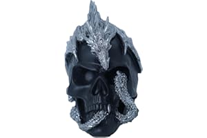 ThriBartLive Halloween Human Head, Sliver-Dragon Skull - Realistic and Spooky Props Dinosaur Skull Decorations for Halloween Parties, Haunted Houses, and Scary Decorations