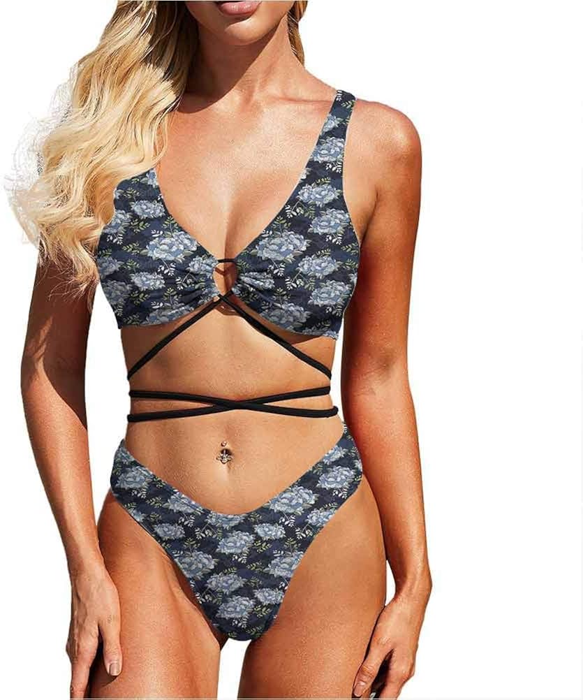 blue triangle bathing suit