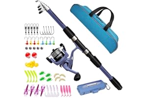 MILERONG Kids Fishing Pole Set, Portable Telescopic Fishing Rod and Reel Combo for for Boys Girls Youth Toddle Fishing Pole 【Ambidextrous】