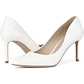 JENN ARDOR Women's Comfortable Stiletto Pumps 3 inch Elegant Gorgeous Closed Pointed Toe Slip On Solid High Heels for Ladies Wedding Dress Shoes
