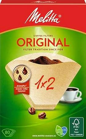 Melitta Filtertüten 101 Aromapor Papier Naturbraun, 80 Stück