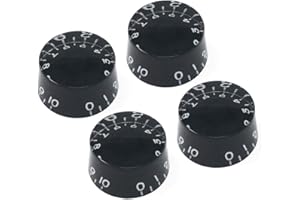Vintage Forge Black Speed Knobs Compatible with Epiphone Les Paul SG Electric Guitar (Set of 4) Fits 18 Coarse-Spline Import (Metric) Split Shaft Pots Recessed RS18M-BLK4