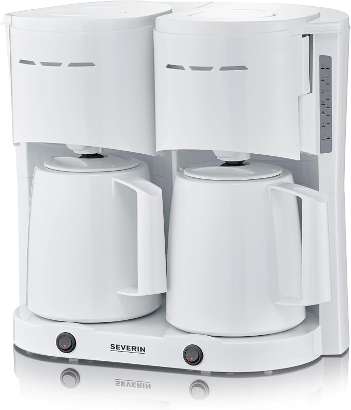 Filter-Kaffeemaschine, 2 Thermokannen, bis zu 16 Tassen, 2L, weiß