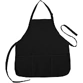 NuFazes Adjustable Bib Apron Spun Poly-Commercial, Restaurant Kitchen 3 Pocket