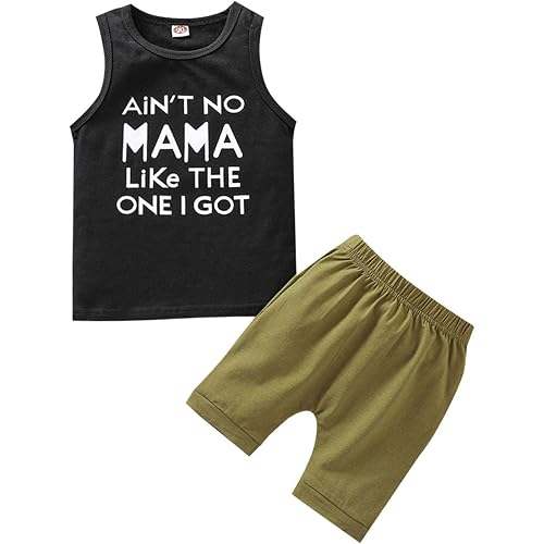 Baby Boy 2-Piece Summer Outfit Set Children's Sleeveless Dinosaur Letter Print Vest Cartoon Print Short Pants
